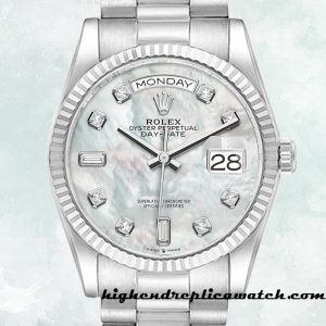 High End Replica Rolex Day-Date m128239-0007 Men's Rolex Calibre 2836/2813 Silver-tone