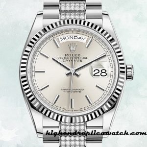 High End Replica Rolex Day-Date Men's Rolex Calibre 2836 m128239-0025 Automatic Grey Dial