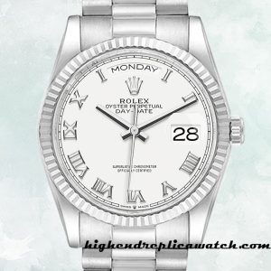 High End Replica Rolex Day-Date m128239-0038 Rolex Calibre 2836/2813 Men's Silver-tone Automatic