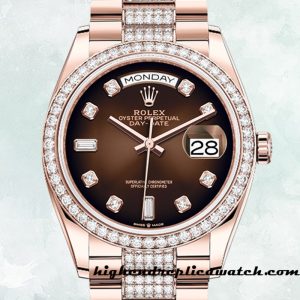 High End Replica Rolex Day-Date Men's m128345rbr-0041 Rolex Calibre 2836 12mm