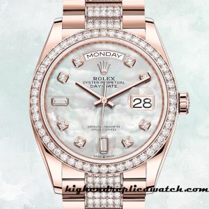 High End Replica Rolex Day-Date Men's Rolex Calibre 2836 m128345rbr-0030 Rose Gold-tone