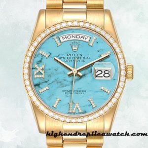 High End Replica Rolex Day-Date Rolex Calibre 2836/2813 Men's m128348rbr-0037 Automatic Gold-tone