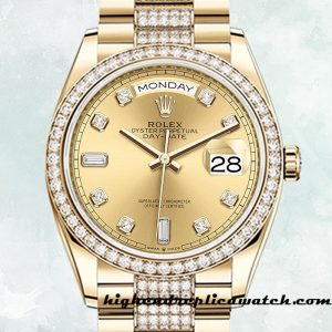High End Replica Rolex Day-Date Rolex Calibre 2836 m128348rbr-0010 Men's Automatic Champagne Dial