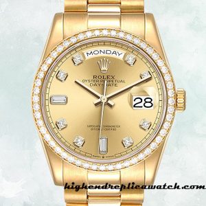 High End Replica Rolex Day-Date Men's m128348rbr-0008 Rolex Calibre 2836/2813  Automatic