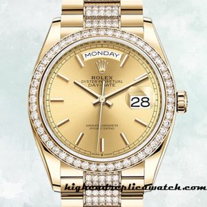 High End Replica Rolex Day-Date Men's m128348rbr-0027 Rolex Calibre 2836 Automatic