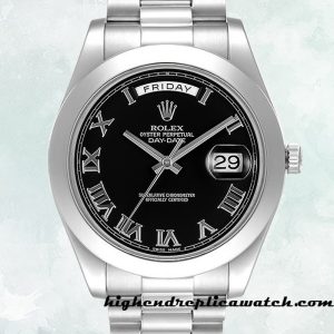 High End Replica Rolex Day-Date 218206 Men's Rolex Calibre 2836/2813 Silver-tone Automatic