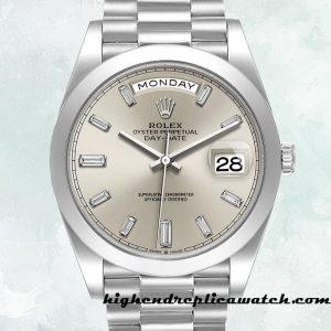 High End Replica Rolex Day-Date Rolex Calibre 2836/2813 m228206-0012 Men's Silver Dial Automatic