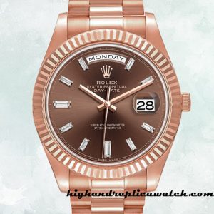 High End Replica Rolex Day-Date Rolex Calibre 2836/2813 m228235-0003 Men's  Brown Dial