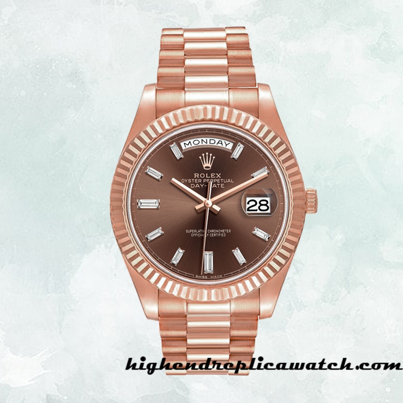High End Replica Rolex Day-Date Rolex Calibre 2836/2813 m228235-0003 Men's Brown Dial - Image 2