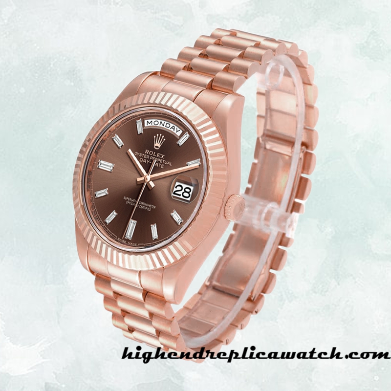 High End Replica Rolex Day-Date Rolex Calibre 2836/2813 m228235-0003 Men's Brown Dial - Image 3