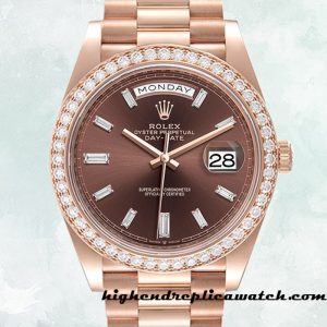 High End Replica Rolex Day-Date Rolex Calibre 2836/2813 m228345rbr-0006 Men's Automatic
