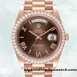 High End Replica Rolex Day-Date Rolex Calibre 2836/2813 Men's m228345rbr-0009  15mm