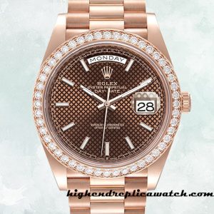 High End Replica Rolex Day-Date m228345rbr-0005 Rolex Calibre 2836/2813 Men's Rose Gold-tone
