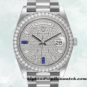 High End Replica Rolex Day-Date Rolex Calibre 2836/2813 Men's m228349rbr-0036 Silver-tone