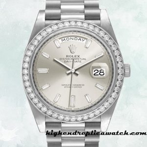 High End Replica Rolex Day-Date Men's Rolex Calibre 2836/2813 m228349rbr-0001 Silver Dial