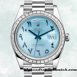 High End Replica Rolex Day-Date Men's 228396 Rolex Calibre 2836 Silver-tone