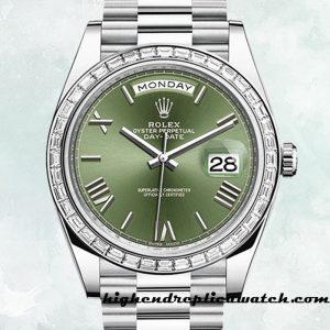 High End Replica Rolex Day-Date m228396tbr-0020 Rolex Calibre 2836 Men's  Green Dial