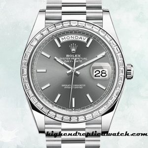 High End Replica Rolex Day-Date Rolex Calibre 2836 Men's m228396tbr-0031 15mm Grey Dial