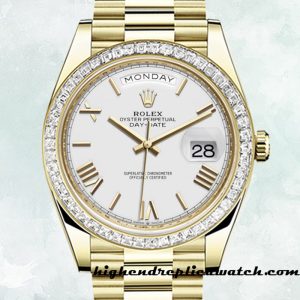 High End Replica Rolex Day-Date Rolex Calibre 2836/2813 Men's m228398tbr-0033 Gold-tone 15mm