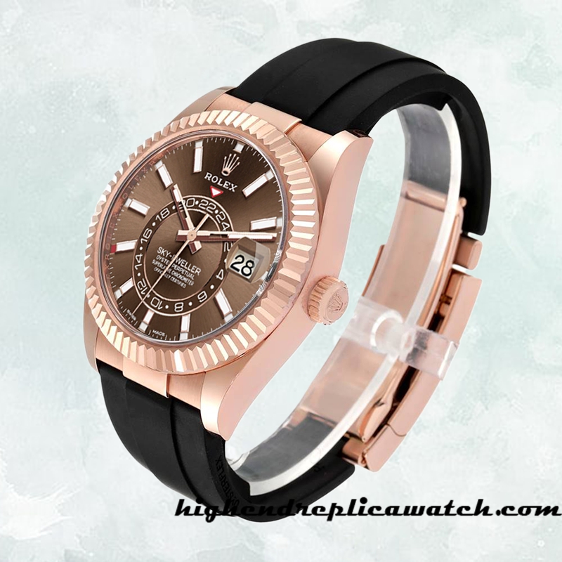 High End Replica Rolex Sky-Dweller m326235-0005 Men's Rolex Calibre 9015/Mingzhu Engine Automatic Hands and Markers - Image 3