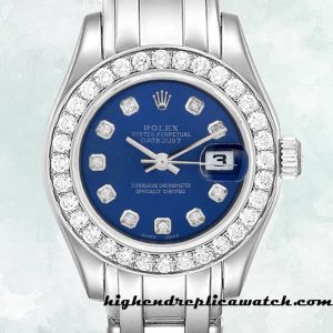 High End Replica Rolex Pearlmaster Rolex Calibre 2813 Ladies 80299-72949 Blue Dial