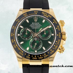 High End Replica Rolex Daytona Rolex Calibre 7750/Mingzhu Engine Men's 116518 Green Dial Hands and Markers