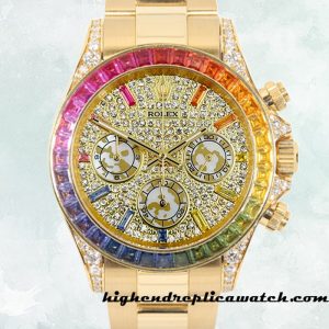High End Replica Rolex Daytona Mingzhu Engine 116598RBOW Men's Diamond Paved Dial 15mm