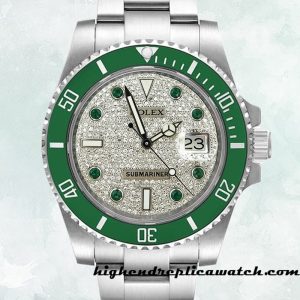 High End Replica Rolex Submariner Rolex Calibre 2813 116610 Men's Diamond Paved Dial 13mm