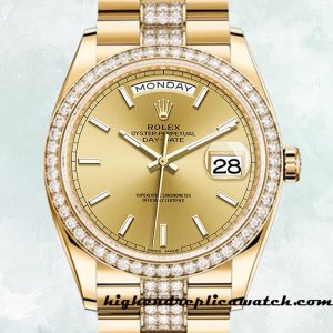 High End Replica Rolex Day-Date Rolex Calibre 2813 118348 Men's Champagne Dial 13mm