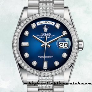 High End Replica Rolex Day-Date Men's Rolex Calibre 2813 128349 13mm Blue Dial