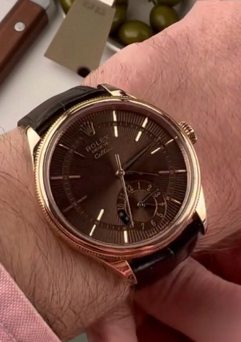 High End Replica Rolex Cellini m50525-0016 Rolex Calibre 9015/Mingzhu Engine Men's Brown Dial photo review