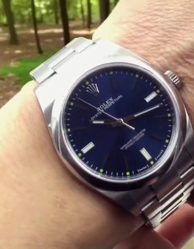 High End Replica Rolex Oyster Perpetual m114300-0002 Unisex Rolex Calibre 2836/2813 Blue Dial Silver-tone photo review