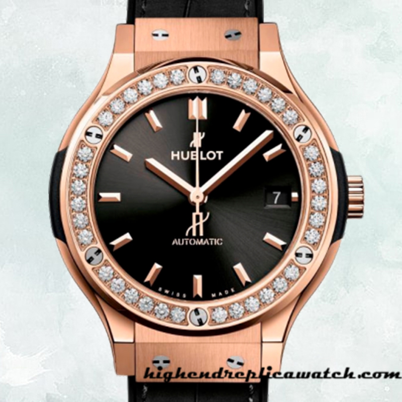 High End Replica Hublot Classic Fusion 33mm Ladies 565.OX.1480.LR.1604 Leather Strap