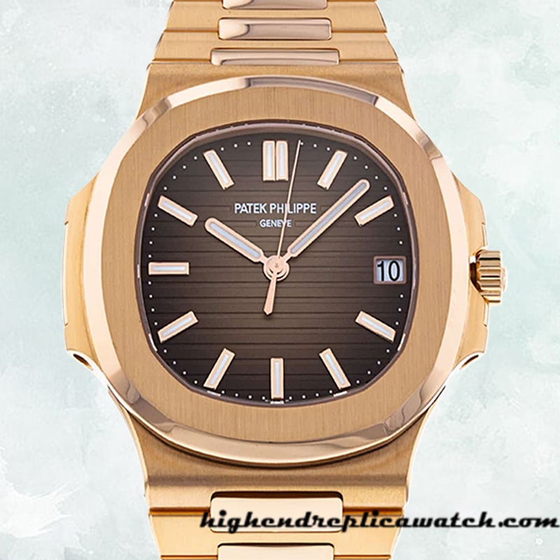 High End Replica Patek Philippe Nautilus 40mm Men 5711R-001 Rose Gold-tone Bracelet