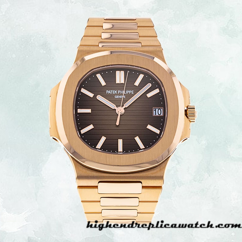 High End Replica Patek Philippe Nautilus 40mm Men 5711R-001 Rose Gold-tone Bracelet - Image 2