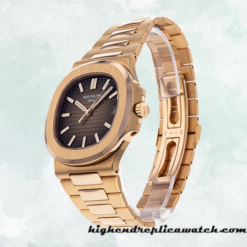 High End Replica Patek Philippe Nautilus 40mm Men 5711R-001 Rose Gold-tone Bracelet - Image 3