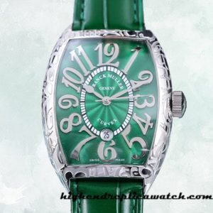 High End Replica Franck Muller Cintrée Curvex 8880 CC AT 40mm Unisex Green Dial Stainless Steel