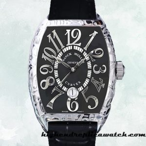 High End Replica Franck Muller Cintrée Curvex 40mm 8880 CC AT Unisex Black Dial Silver-tone