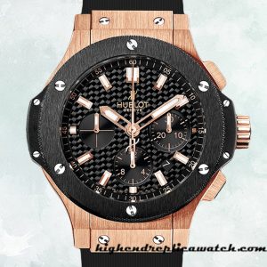 High End Replica Hublot Big Bang Men 301.PM.1780.GR 44mm Rubber Band Black Dial