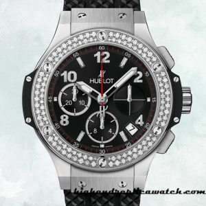 High End Replica Hublot Big Bang Men's 44mm 341.SX.130.RX.114 Rubber Band Silver-tone