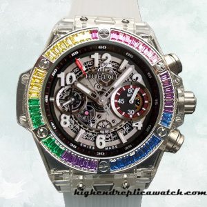 High End Replica Hublot Big Bang Men 45mm 411.JX.4803.RT.4099 Rubber Band Transparent