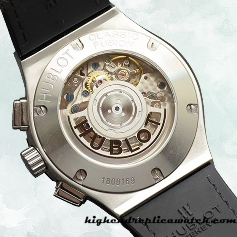 High End Replica Hublot Tourbillon Skeleton Titanium 506.NX.0170.LR 45mm Men Leather Strap Silver-tone - Image 3