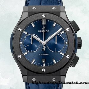 High End Replica Hublot Classic Fusion Men's 541.CM.7170.LR 43mm/45mm Blue Dial Black-tone