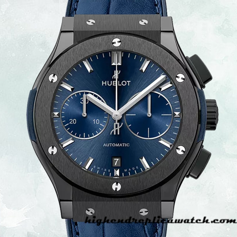High End Replica Hublot Classic Fusion Men's 541.CM.7170.LR 43mm/45mm Blue Dial Black-tone