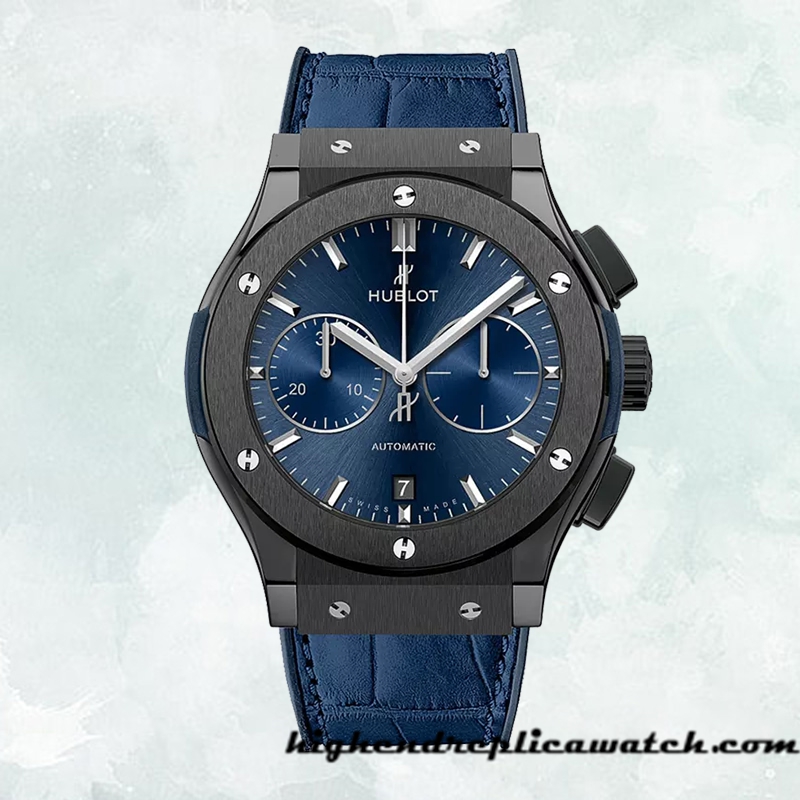High End Replica Hublot Classic Fusion Men's 541.CM.7170.LR 43mm/45mm Blue Dial Black-tone - Image 2