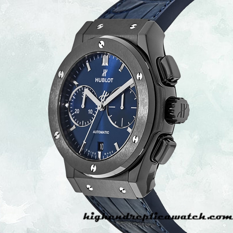 High End Replica Hublot Classic Fusion Men's 541.CM.7170.LR 43mm/45mm Blue Dial Black-tone - Image 3