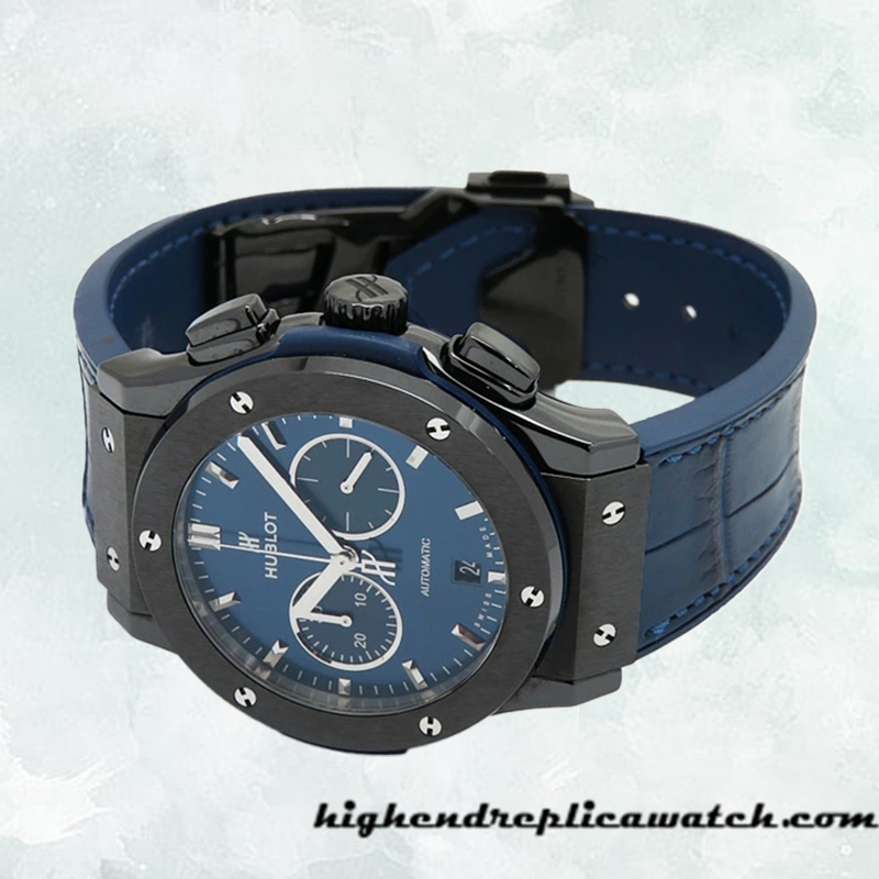 High End Replica Hublot Classic Fusion Men's 541.CM.7170.LR 43mm/45mm Blue Dial Black-tone - Image 4