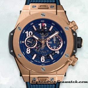High End Replica Hublot Big Bang 411.OX.5189.RX 44mm Men Rose Gold-tone Rubber Band