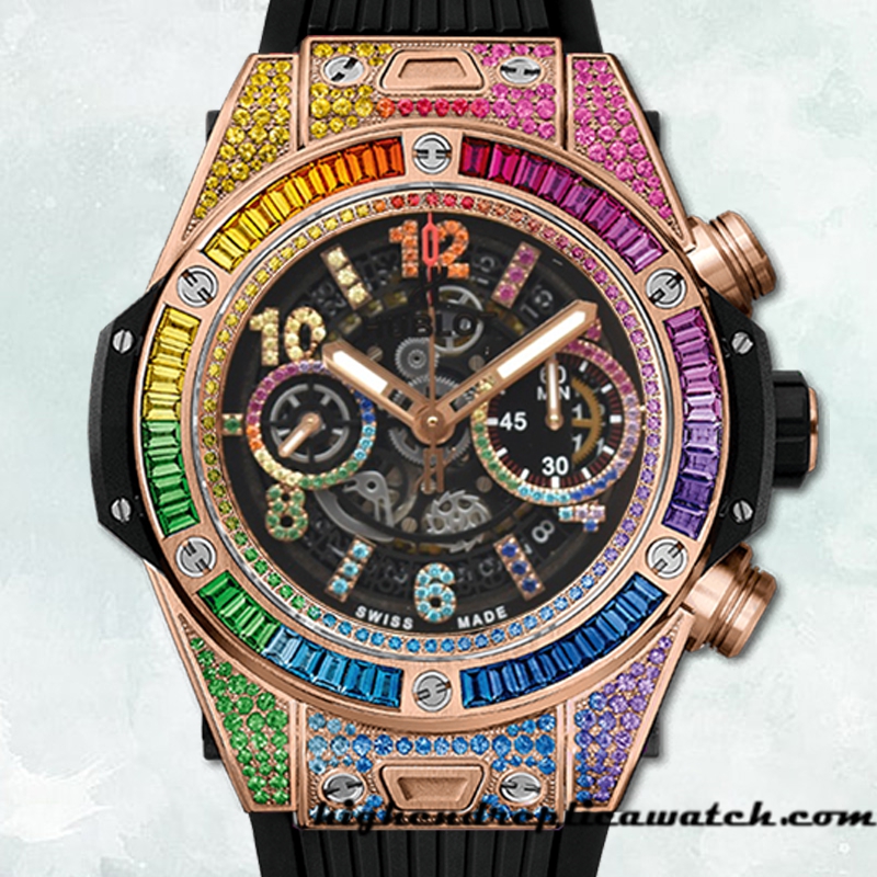 High End Replica Hublot Big Bang 44mm 411.OX.9910.LR.0999-001 Men Rubber Band