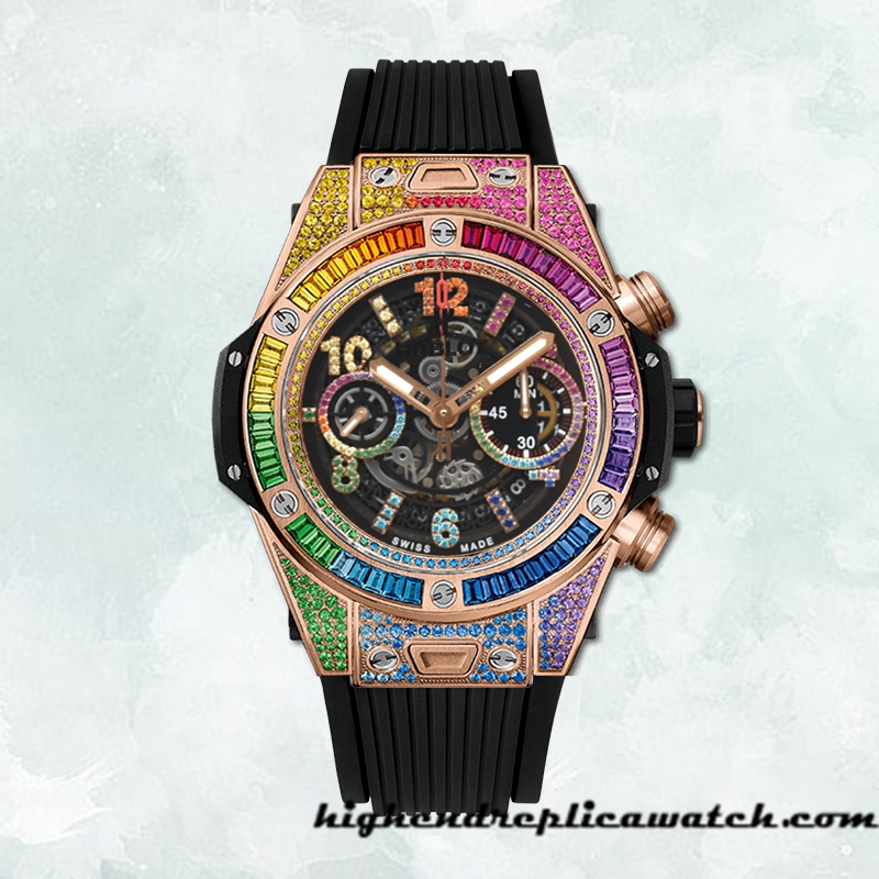 High End Replica Hublot Big Bang 44mm 411.OX.9910.LR.0999-001 Men Rubber Band - Image 2